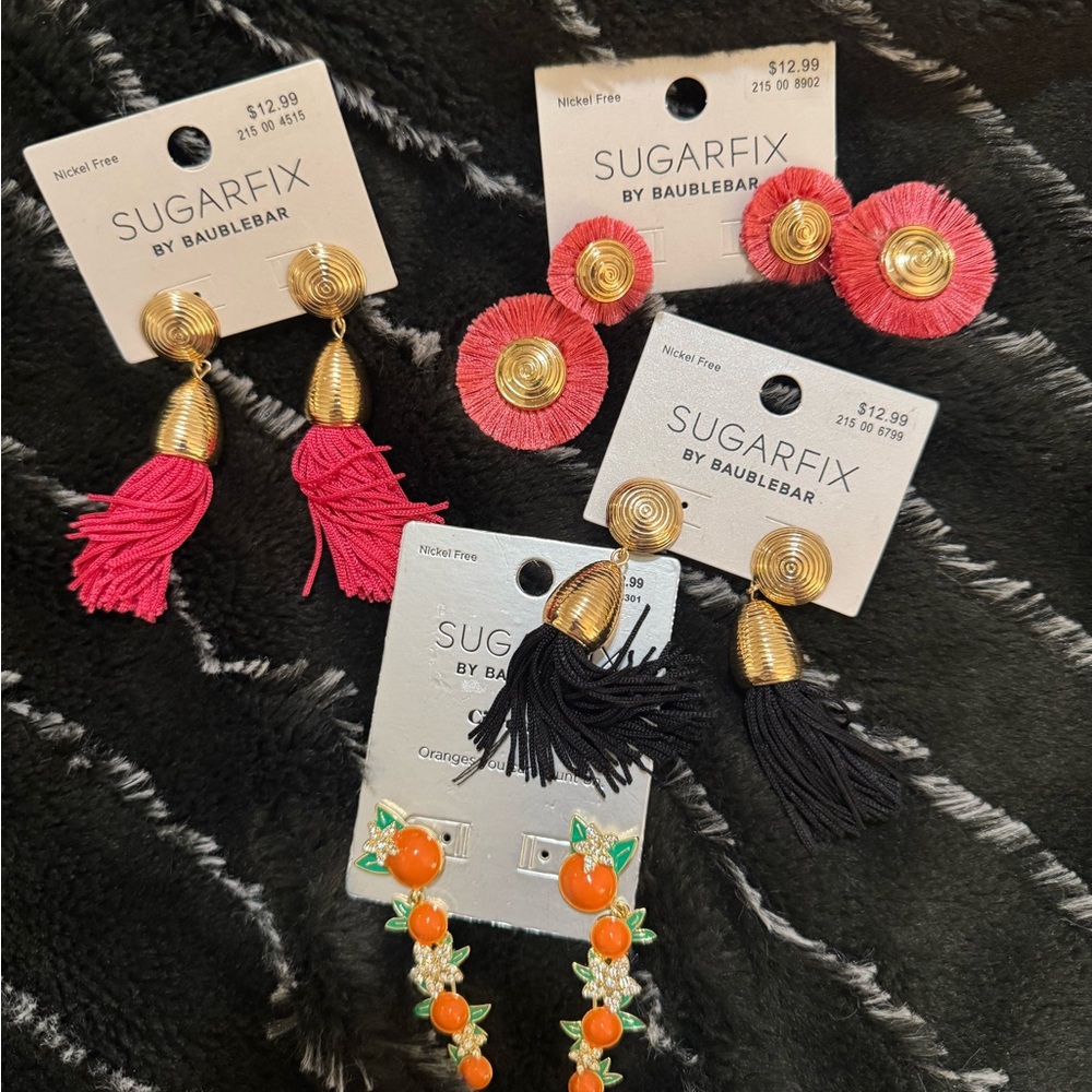 BaubleBar Earring Set - Pink, Black, Orange